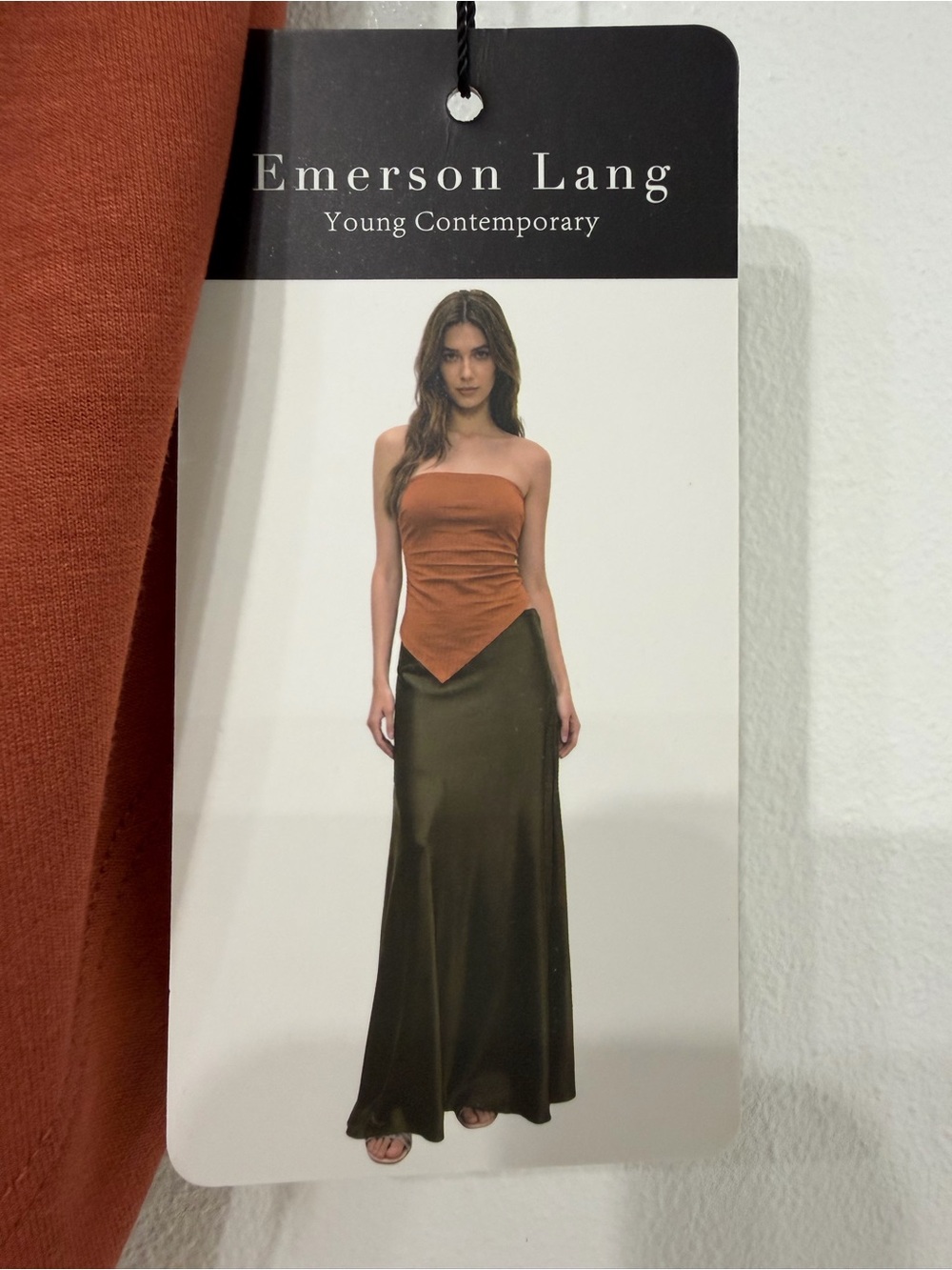 Emerson Lang NWT Terracota Orange Strapples Bandana Scarf  Top Size Xs